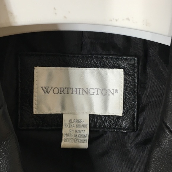 WORTHINGTON Black 100% Leather Jacket - Picture 3 of 6